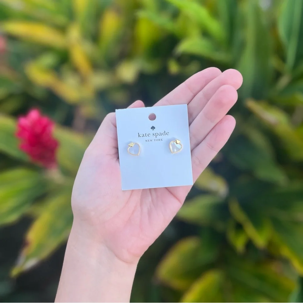 NWT Kate Spade Signature Spade Earrings • Cream Multi